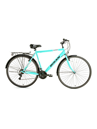 BİSAN HARDY ŞEHİR BİSİKLETİ 46 CM V 28 JANT 21 VİTES TURKUAZ SİYAH BEYAZ