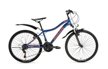 BİSAN ROCKY DAĞ BİSİKLETİ 34 CM V 24 JANT 21 VİTES LACİVERT KIRMIZI