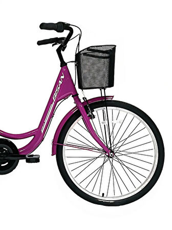 BİSAN SORRENTO ŞEHİR BİSİKLETİ 36 CM V 24 JANT 3 VİTES MOR BEYAZ