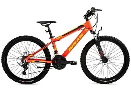 Bisan KDX 2900 V Fren 21 Vites 24 Jant Dağ Bisikleti Neon Turuncu Siyah 30 Kadro