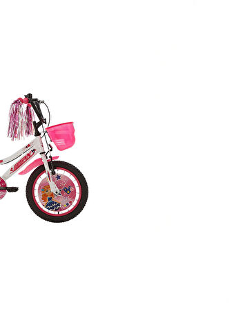 Maggie Çocuk Bisikleti 26 Cm V Fren 16 Jant Vitessiz Beyaz Pembe