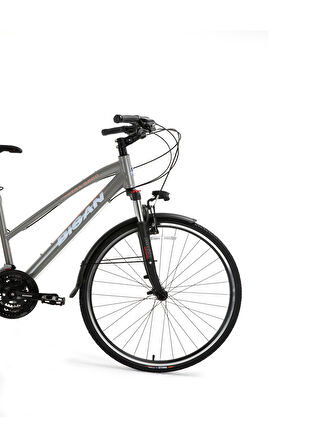 BİSAN TRX 8200 CİTY ŞEHİR BİSİKLETİ 45 CM V 700C 21 VİTES AÇIK METALİK GRİ BEYAZ PEMBE