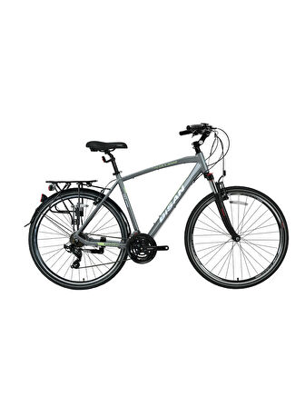 BİSAN TRX 8100 CİTY ŞEHİR BİSİKLETİ 52 CM V 700C 21 VİTES AÇIK METALİK GRİ YEŞİL BEYAZ