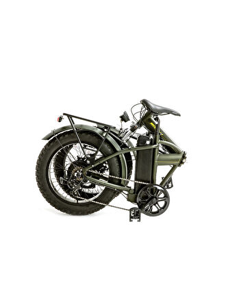 BİSAN E-FOLDING F2  ELEKTRİKLİ KATLANIR BİSİKLET 43 CM DİSK FREN 20 JANT 7 VİTES HAKİ SARI
