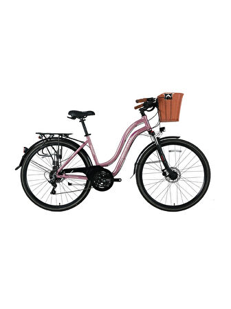 BİSAN CTX 6300 ŞEHİR BİSİKLETİ 46 CM DİSK FREN 28 JANT 21 VİTES PEMBE MOR