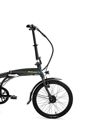 BİSAN PRİME ELEKTRİKLİ KATLANIR BİSİKLET 32 CM V 20 JANT 7 VİTES MAT GRİ SARI