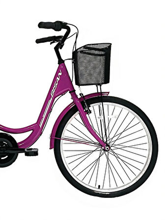 BİSAN SORRENTO-S ŞEHİR BİSİKLETİ 36 CM V 24 JANT 7 VİTES MOR BEYAZ