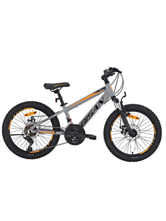 BİSAN COOPER ÇOCUK BİSİKLETİ 28 CM MD 20 JANT 21 VİTES AÇIK GRİ SİYAH TURUNCU
