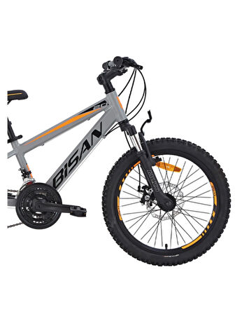 BİSAN COOPER ÇOCUK BİSİKLETİ 28 CM MD 20 JANT 21 VİTES AÇIK GRİ SİYAH TURUNCU