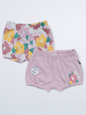 Miniworld Kız Bebek Şort 3-12 Ay Soft Lila