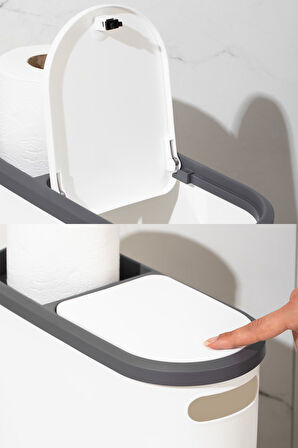 Porsima M-325 Çöp Kutusu Banyo Mutfak Çöp Kovası Kapaklı Banyo Çöp Kovası 10LT