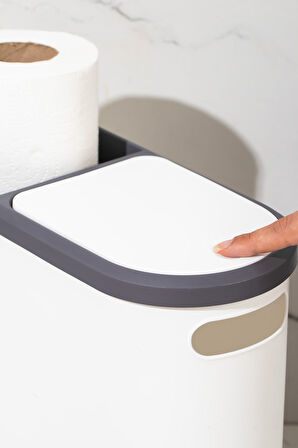 Porsima M-325 Çöp Kutusu Banyo Mutfak Çöp Kovası Kapaklı Banyo Çöp Kovası 10LT