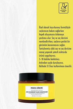 Maru.Derm Saç Kremi | Kepeğe Karşı Etkili Saç Kremi 300 ml | Normal/yağlı Saçlar | Vegann