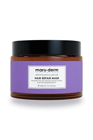 Maru.Derm Saç Maskesi | Saç Onarıcı Saç Maskesi 300 ml | Yıpranmış Zayıf Saçlar | Vegan