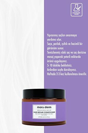 Maru.Derm Saç Kremi | Saç Onarıcı Saç Kremi 400 ml | Yıpranmış Zayıf Saçlar | Vegan