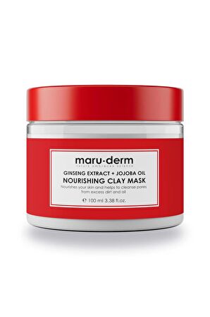 Maru.Derm Kil Maskesi | Ginseng Özü + Jojoba Yağı Besleyici Kil Maskesi 100 ML | Tüm Cilt Tipleri | Vegan