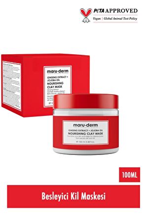 Maru.Derm Kil Maskesi | Ginseng Özü + Jojoba Yağı Besleyici Kil Maskesi 100 ML | Tüm Cilt Tipleri | Vegan