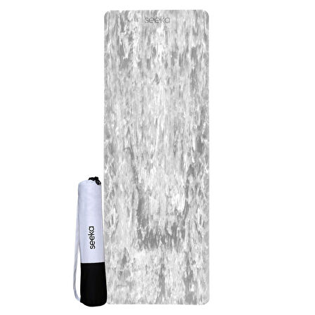 Seeka Marble Yoga Matı - Gri (183cm x 68cm Eksta Geniş Ekstra Uzun)
