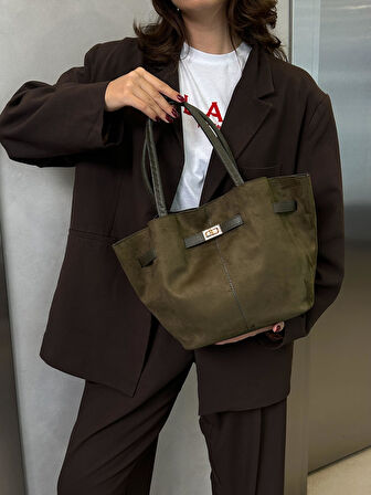 Tarya Süet Kemer Detaylı Kadın Omuz Çantası BP-4830O