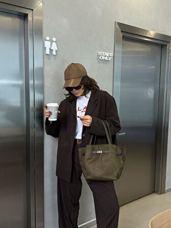 Tarya Süet Kemer Detaylı Kadın Omuz Çantası BP-4830O