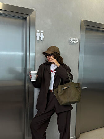 Tarya Süet Kemer Detaylı Kadın Omuz Çantası BP-4830O