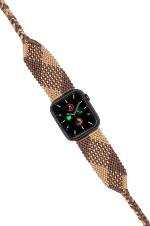 Hippi Matchless Silver 38-40-41 mm Apple Watch Uyumlu Braided Band 