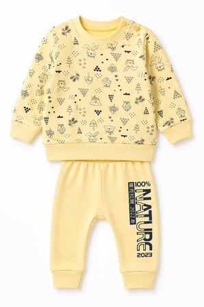 %100 Pamuk Erkek Bebek Çocuk Alt Üst Takım Pijama 538