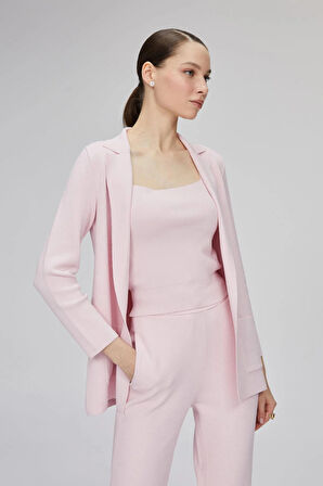 Join Us Kadın Bol Kesim Cepli Blazer Ceket 0051 Pembe