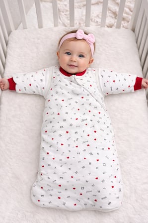 Çıkarılabilir Kollu Bebek Kundak 2.5 Tog Dolgulu Uyku Tulumu Kundağı 11908
