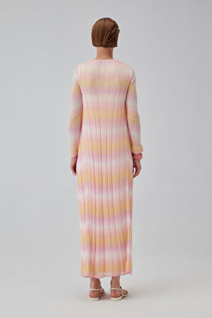 Kadın Triko Uzun Hırka - Mix | M