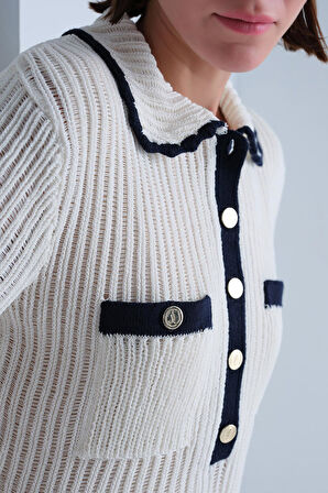 Polo Yaka Cep Detaylı Mini Elbise