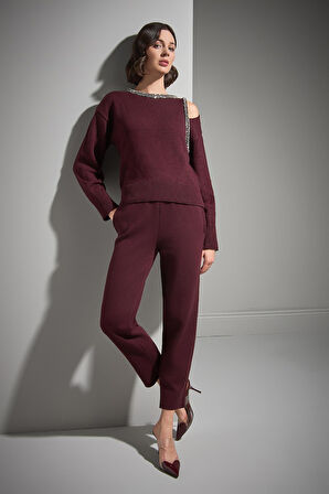 Beli Kordonlu Cepli Triko Pantolon