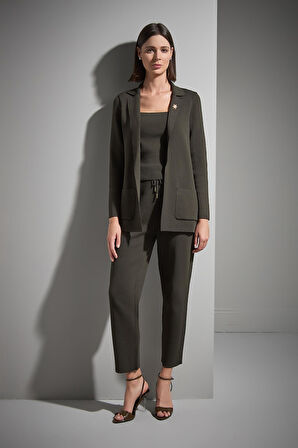 Beli Kordonlu Triko Pantolon