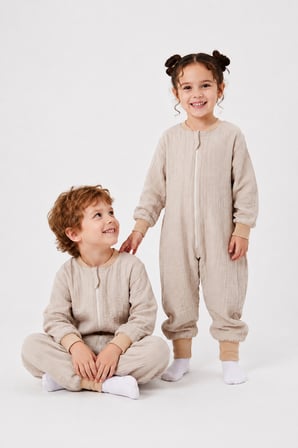 Çocuk Uyku Tulumu 1-8 Yaş Unisex Uzun Kollu 1 Tog %100 Pamuk Müslin 2706 