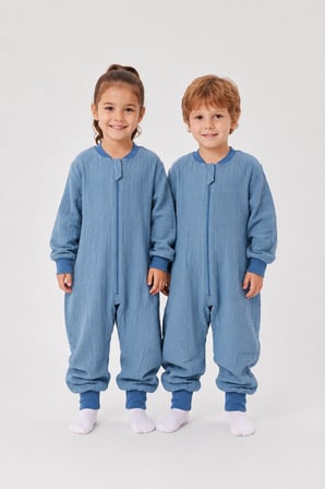 Çocuk Uyku Tulumu Dört Mevsim 1-8 Yaş Unisex Uzun Kollu 1 Tog %100 Pamuk Müslin 2706 