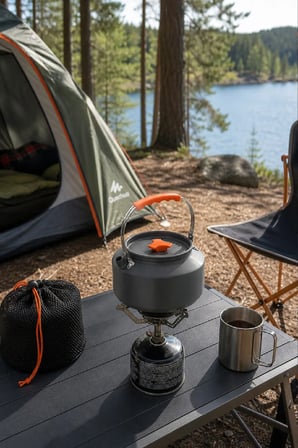 Kamp Çaydanlığı Alüminyum 1.5 Lt Hafif Dayanıklı - Outdoor Camping Çaydanlık