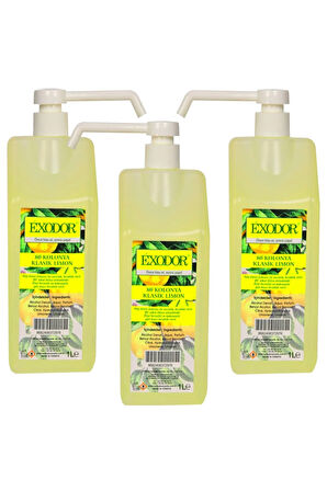 KLASİK LİMON KOLONYASI 1000 ML POMPALI 3 LÜ