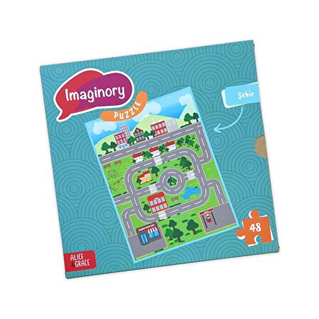 Alice & Grace Imaginory Şehir Temalı 3+ Yaş Büyük Boy Puzzle 48 Parça - 3 Figür