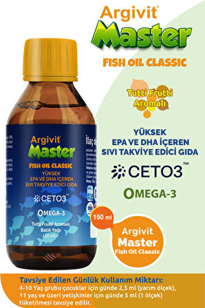 Argivit Master Fish Oil-Balık Yağı 150ml