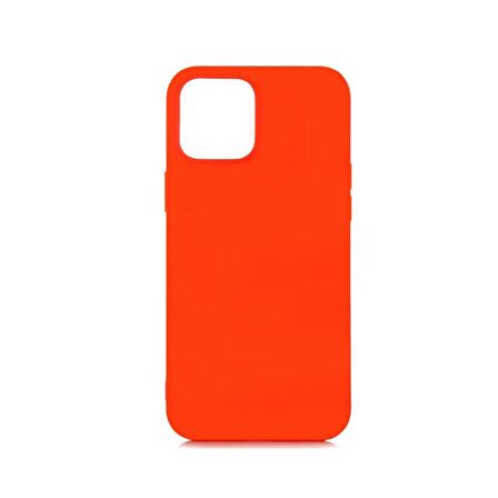 iPhone 12 Mini (5.4") ile Uyumlu Cappy Silikon Kılıf Turuncu