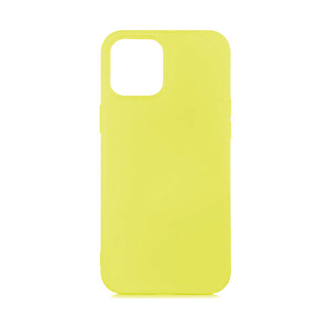 iPhone 12 Mini (5.4") ile Uyumlu Cappy Silikon Kılıf Sarı