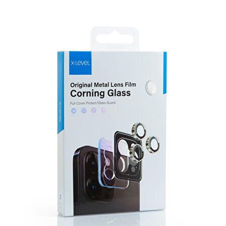 X-Level Original iPhone 13 Pro/13 Pro Max Uyumlu Mavi Metal Corning Cam Lens Koruyucu