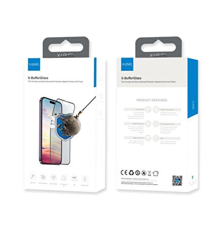 X-BufferGlass Temperli 9D Kırılmaz Telefon Cam Koruyucu iPhone 11 Pro