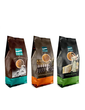 Schiller 3'lü Tanışma Seti - Premium Blend, Schlossmischung, Inselmischung Çekirdek Kahve