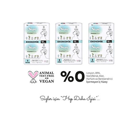 SLEEPY BİO NATURAL PREMİUM PLUS+  (1 NORMAL +  2 UZUN +  3 GECE) 36 AD