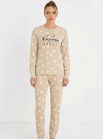 Seamlife Kadın Pamuklu Kışlık Termal Uzun Kollu Pijama Takımı