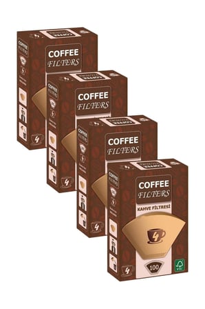 Coffeo Filters NO4 100 Adet Kahve Filtre Kağıdı x 4 Adet