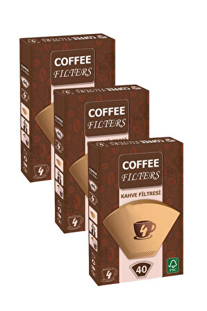 Caffeo Filters NO4 40 Adet Kahve Filtre Kağıdı x 3 Adet