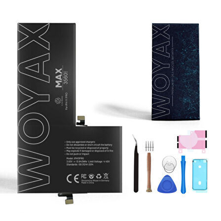 Woyax iPhone 11 Pro Uyumlu Premium Batarya 3410mAh