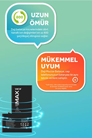 Deji iPhone 13 Pro Batarya 3300 mAh Mucize Batarya Deji